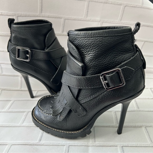 TORY BURCH LYLE ANKLE Leather Heeled Boots with Buckle
